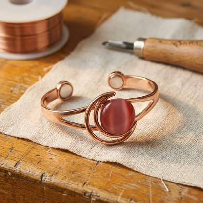 SPHERE | Pink Stone Copper Bracelet