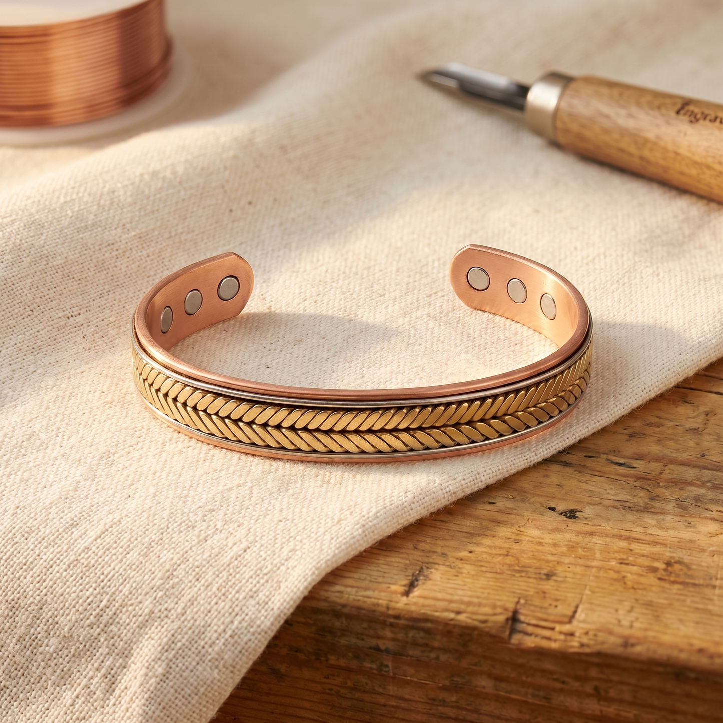 HARVEST | Chevron Braid Copper Bracelet