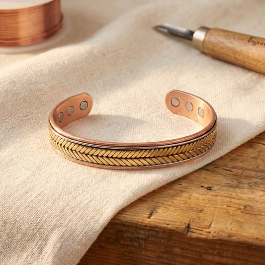 HARVEST | Two-Tone Rail-Framed Chevron Cuff