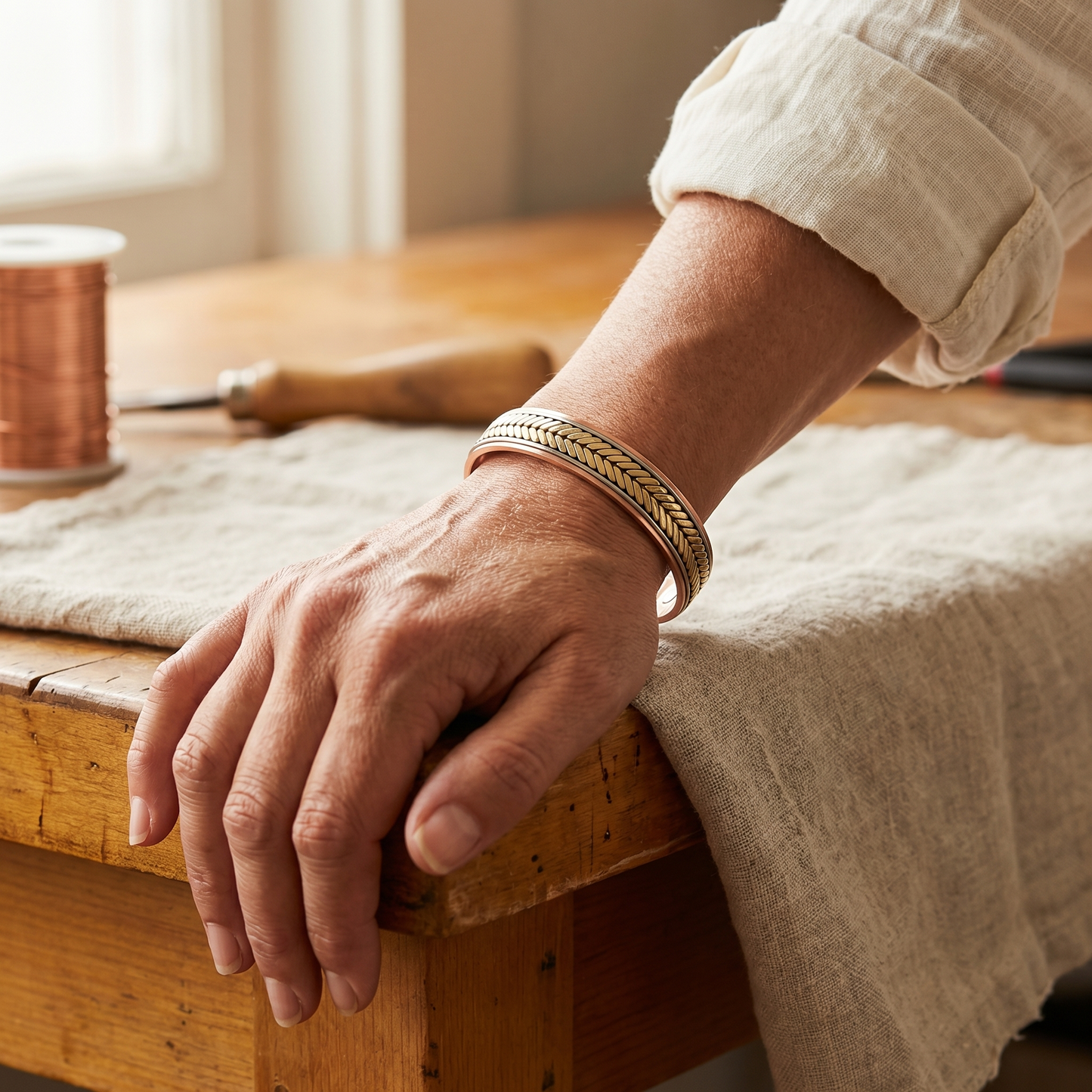 HARVEST | Chevron Braid Copper Bracelet