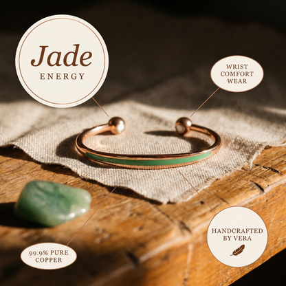JADE | Stone Inlay Copper Bracelet