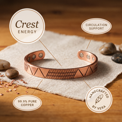 CREST | Geometric Magnetic Copper Bracelet