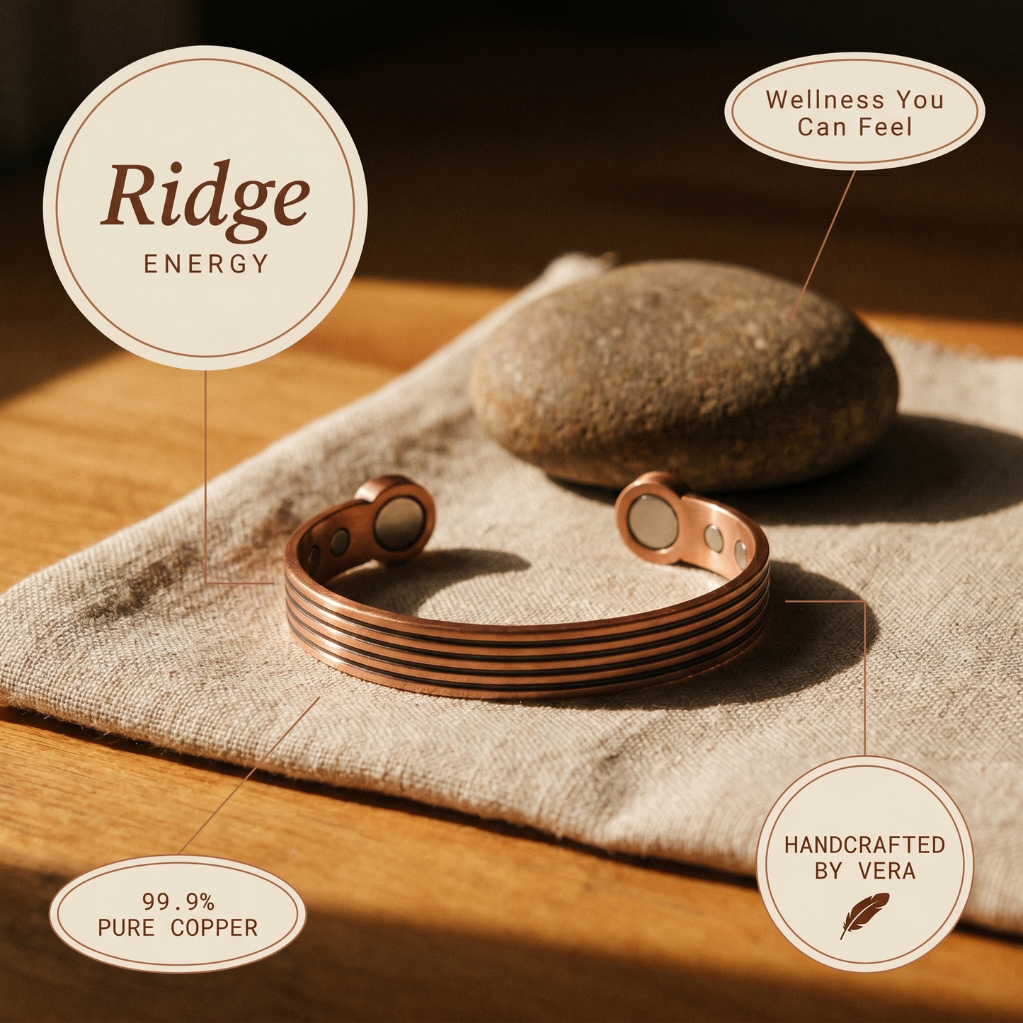 RIDGE | Ridged Copper Cuff