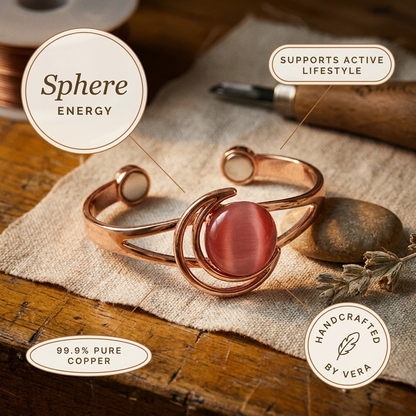SPHERE | Pink Stone Copper Bracelet