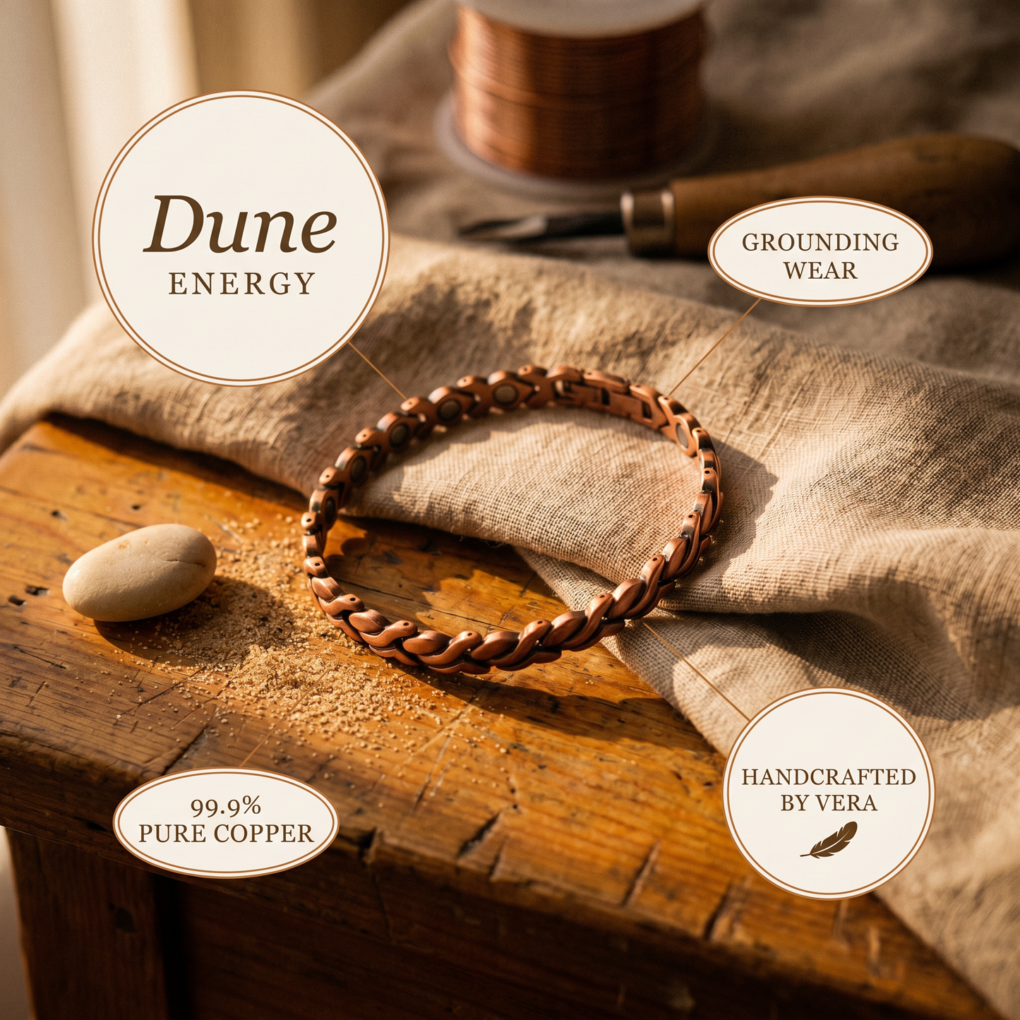 DUNE | Magnetic Link Copper Anklet