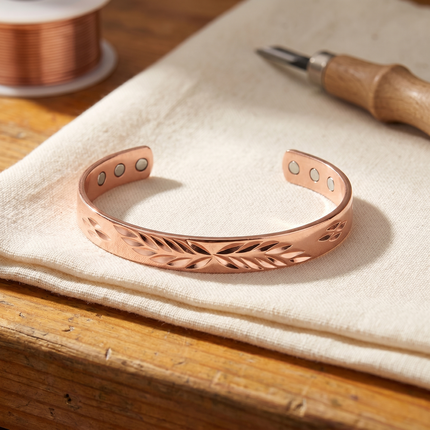 LUNAR | Pierced Leaf-Cut Copper Bracelet