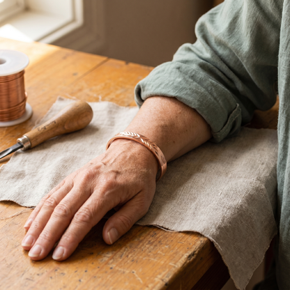 LUNAR | Pierced Leaf-Cut Copper Bracelet