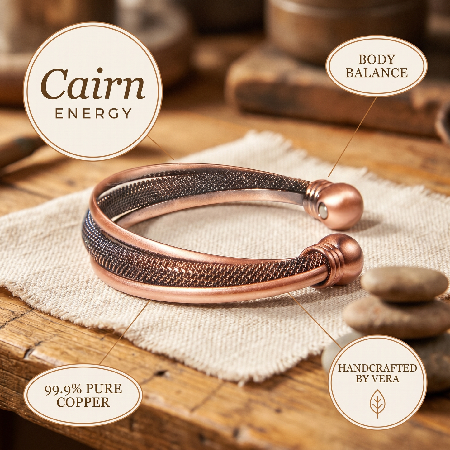 CAIRN | Mesh Rail Copper Bracelet