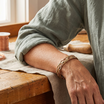MIRE | Herringbone Braid Copper Bracelet