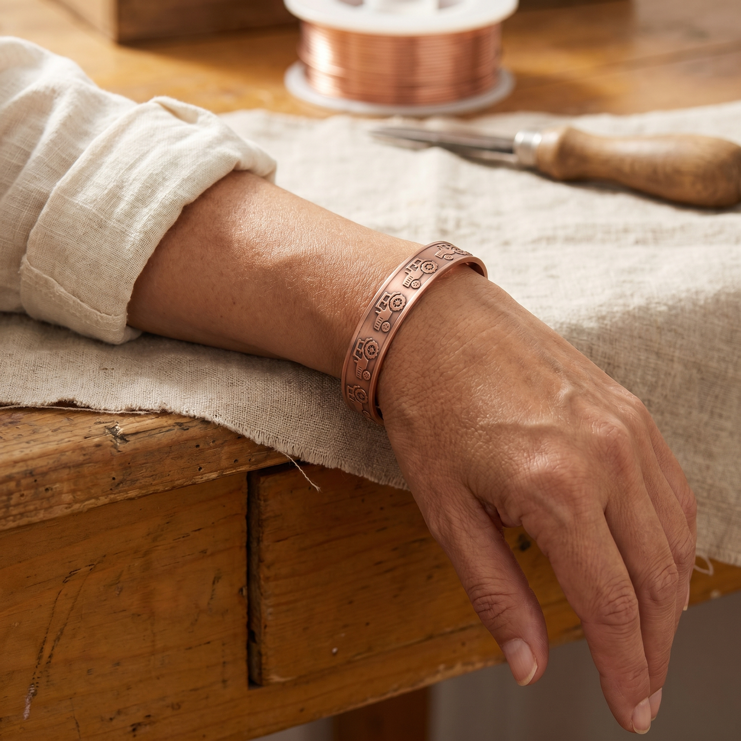 BRAE | Tractor Stamp Copper Bracelet