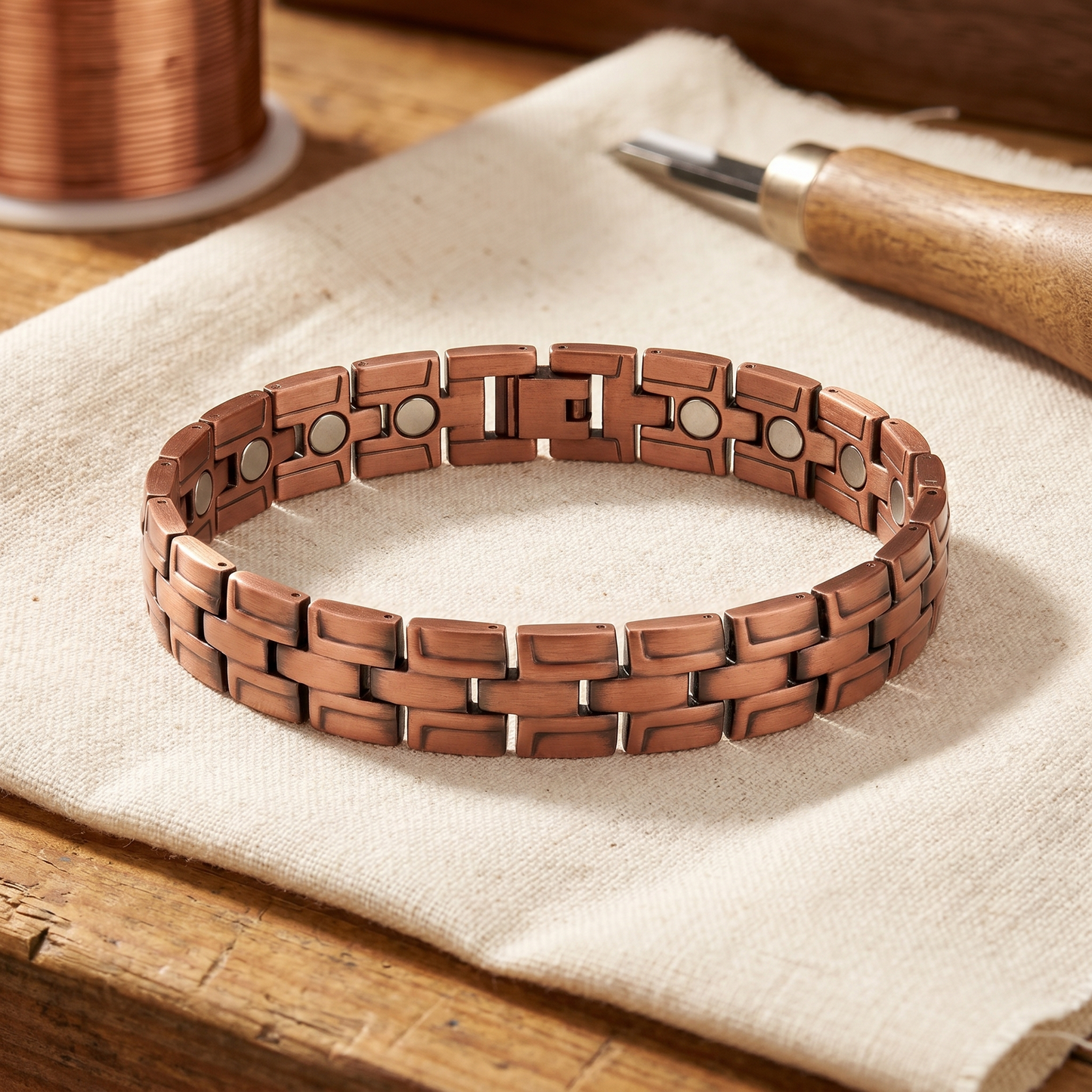 GORSE | Brick Pattern Copper Bracelet