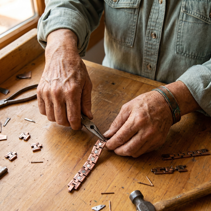 GORSE | Brick Pattern Copper Bracelet