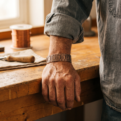 GRIT | Embossed Feather Copper Bracelet