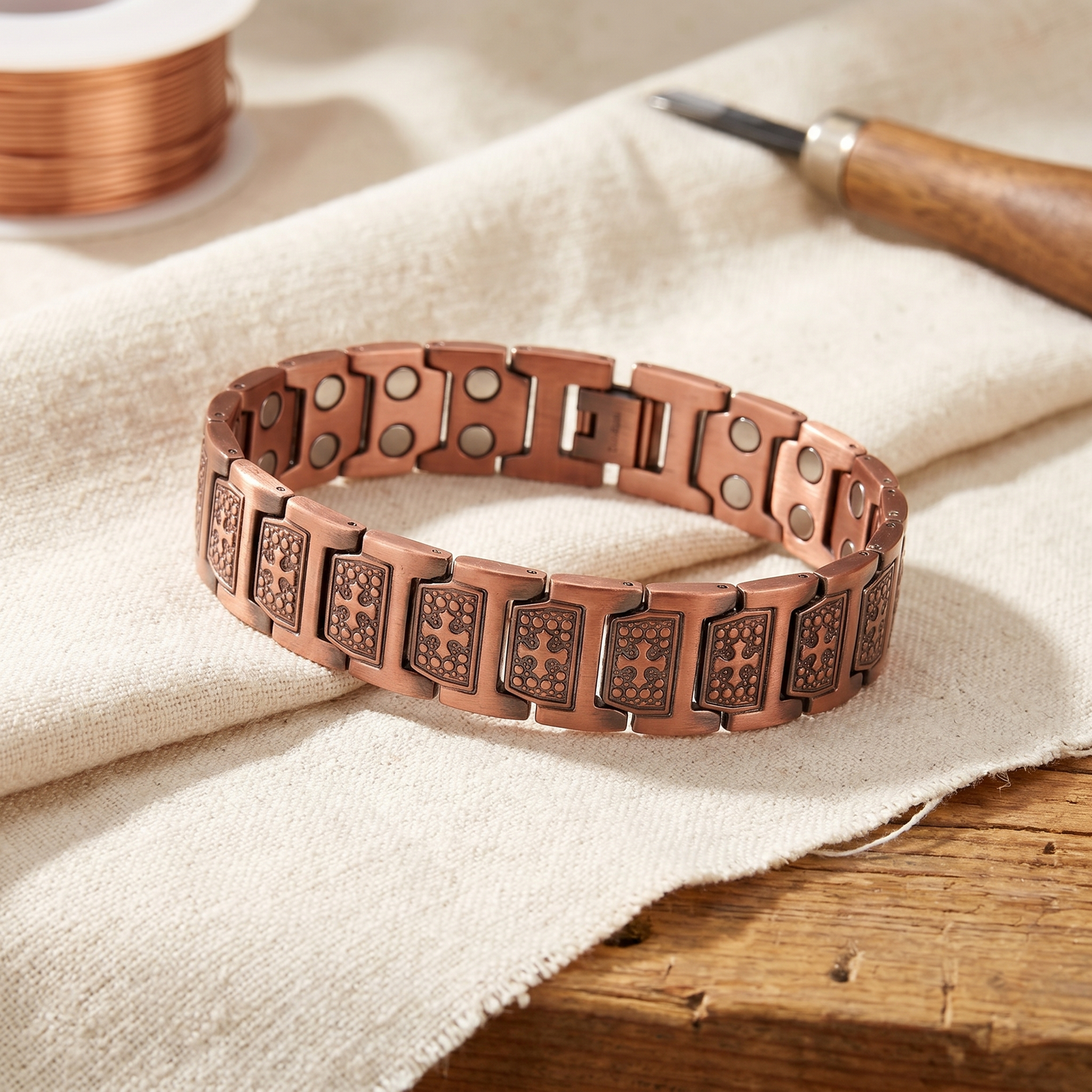 GALE | Dotted Texture Copper Bracelet