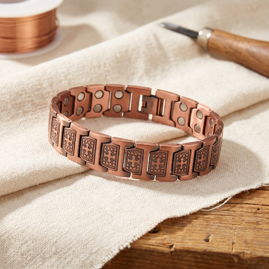 GALE | Dot-Embossed Copper Link Bracelet