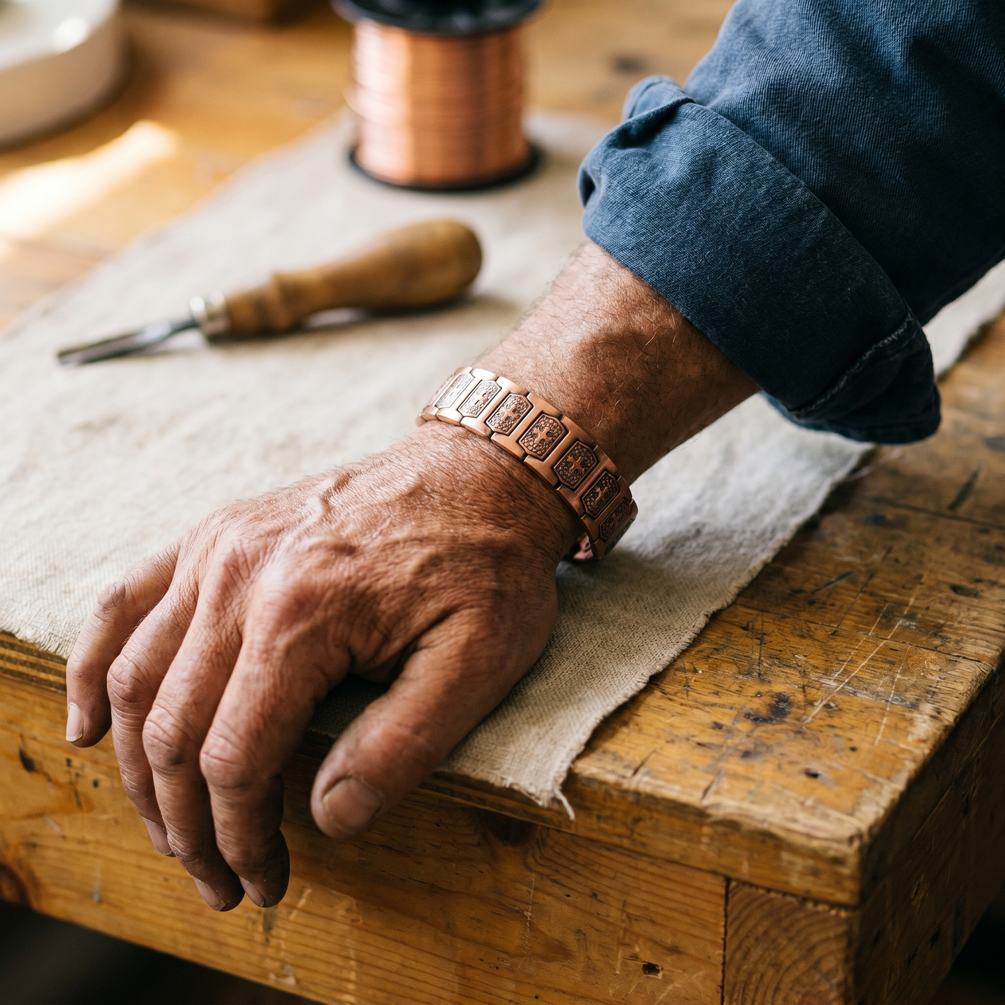 GALE | Dotted Texture Copper Bracelet