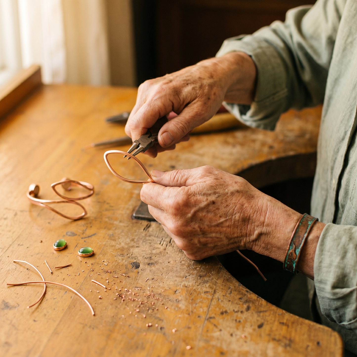 OPAL | Hand-Set Copper Bracelet