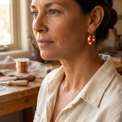 DELL | Polished Copper Hoop Earrings