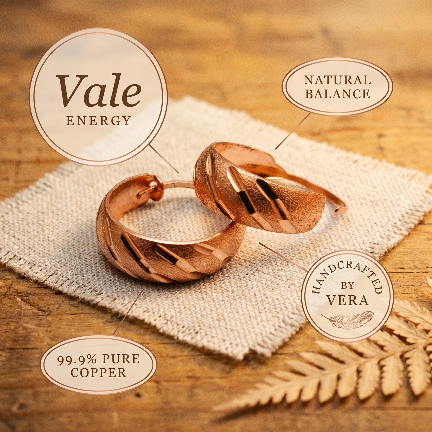 VALE | Grooved Copper Hoop Earrings
