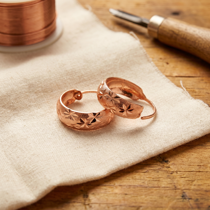 DEW | Engraved Star Copper Earrings