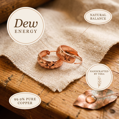 DEW | Engraved Star Copper Earrings