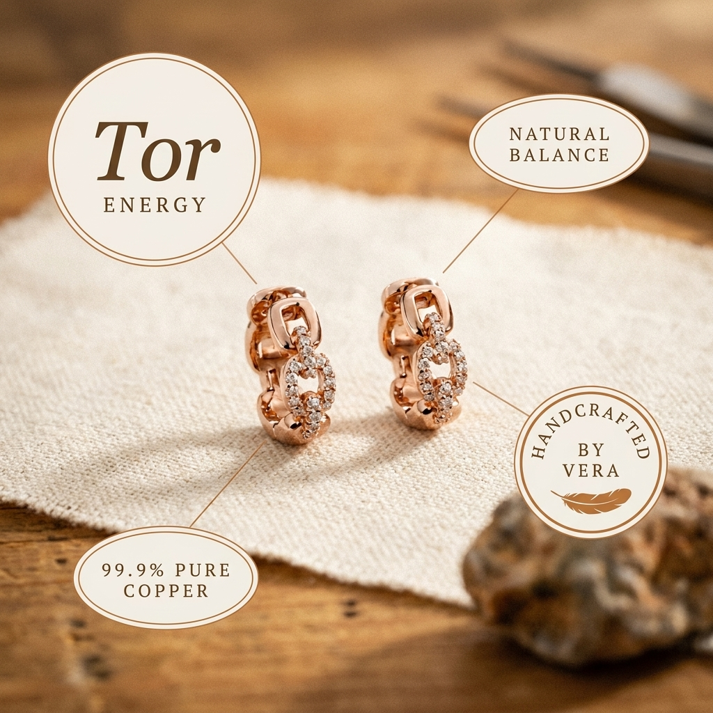TOR | Crystal Inlay Copper Earrings
