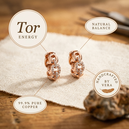 TOR | Crystal Inlay Copper Earrings