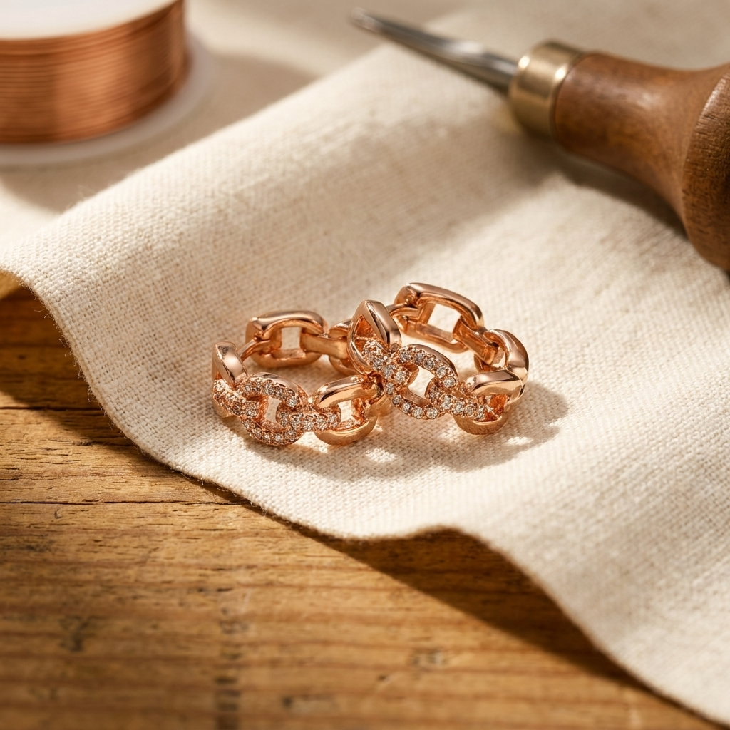 TOR | Crystal Inlay Copper Earrings