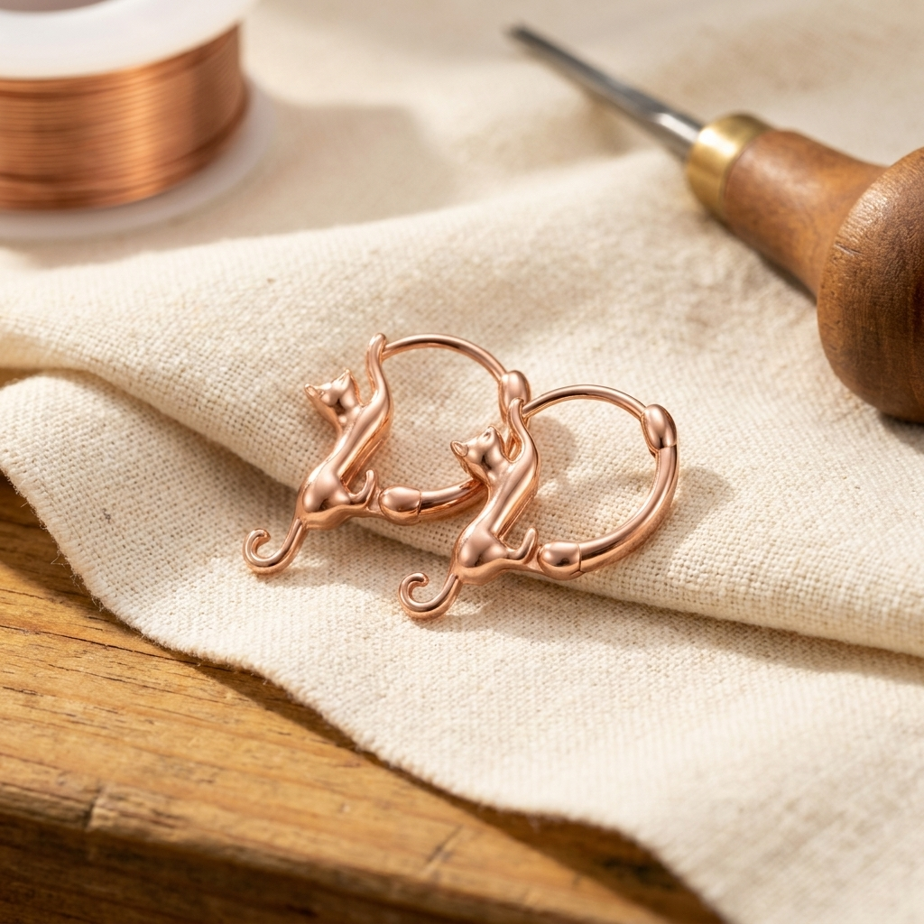 SWIRL | Hammered Spiral Copper Earrings