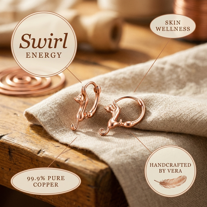 SWIRL | Hammered Spiral Copper Earrings