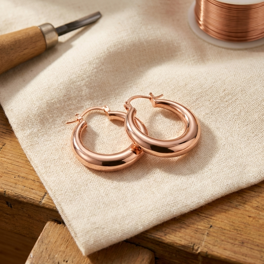 MARL | Graduated Hammered Copper Earrings