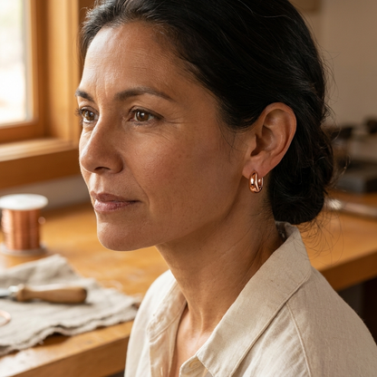 LINNET | Hinged Copper Hoop Earrings