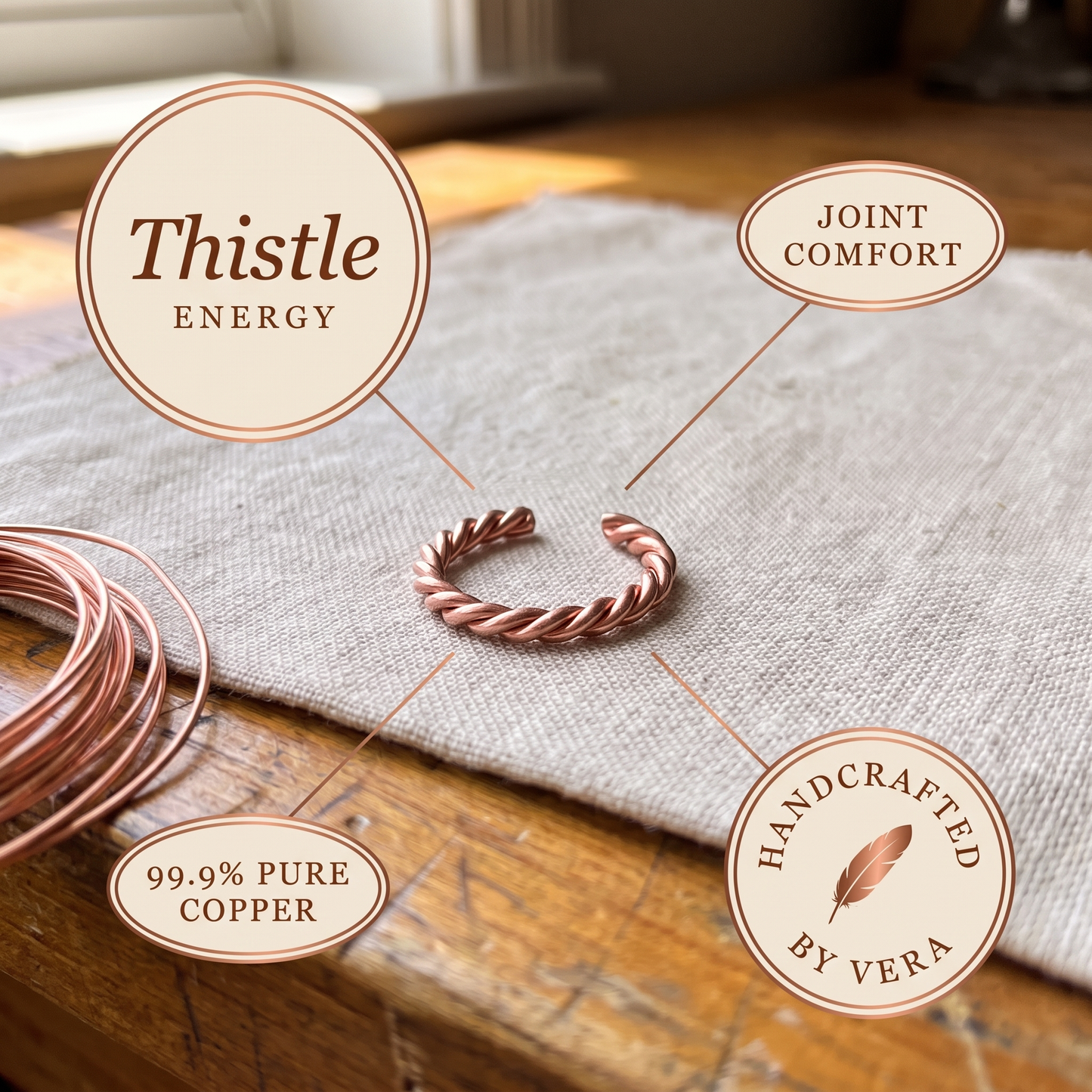 THISTLE | Coiled Wire Copper Ring