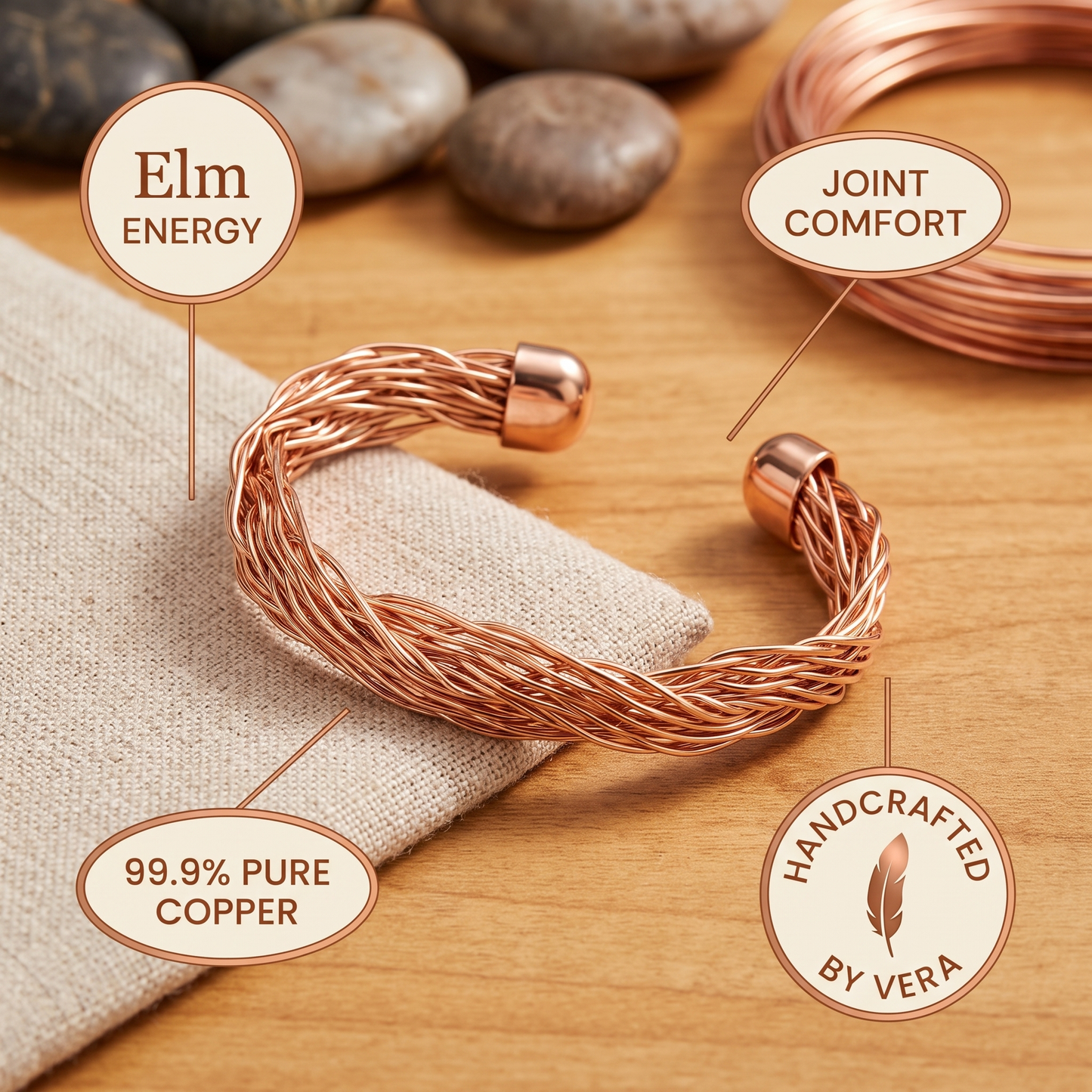 ELM | Braided Copper Cuff Bracelet