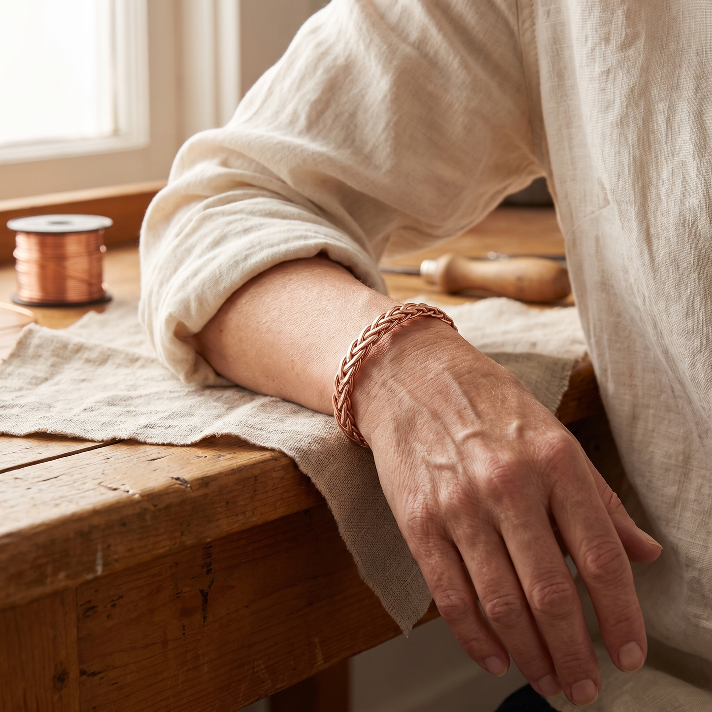 BRAMBLE | Braided Copper Bracelet