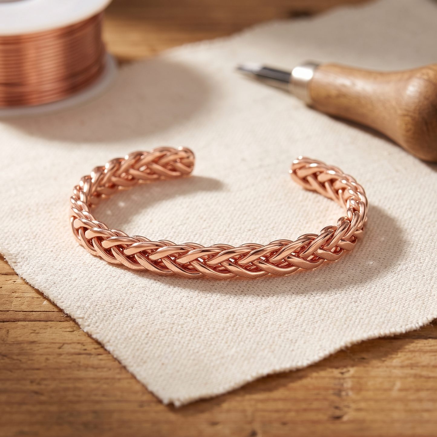 BRAMBLE | Braided Copper Bracelet