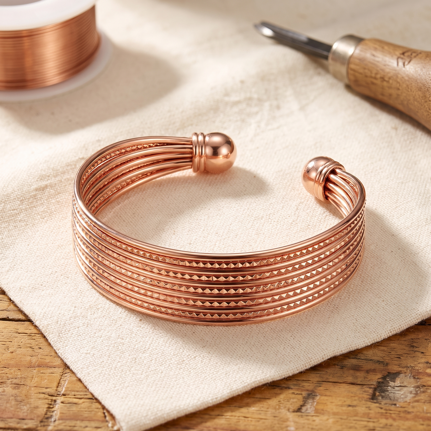 SWIFT | Woven Wire Copper Cuff