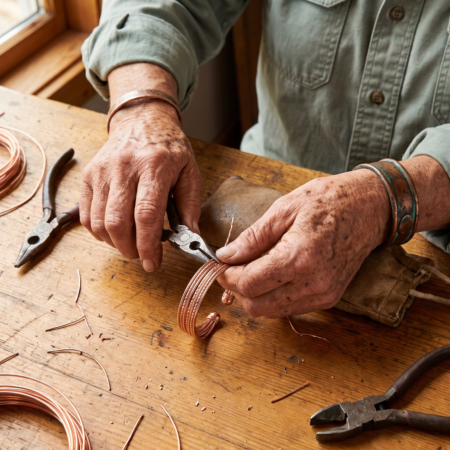 SWIFT | Woven Wire Copper Cuff