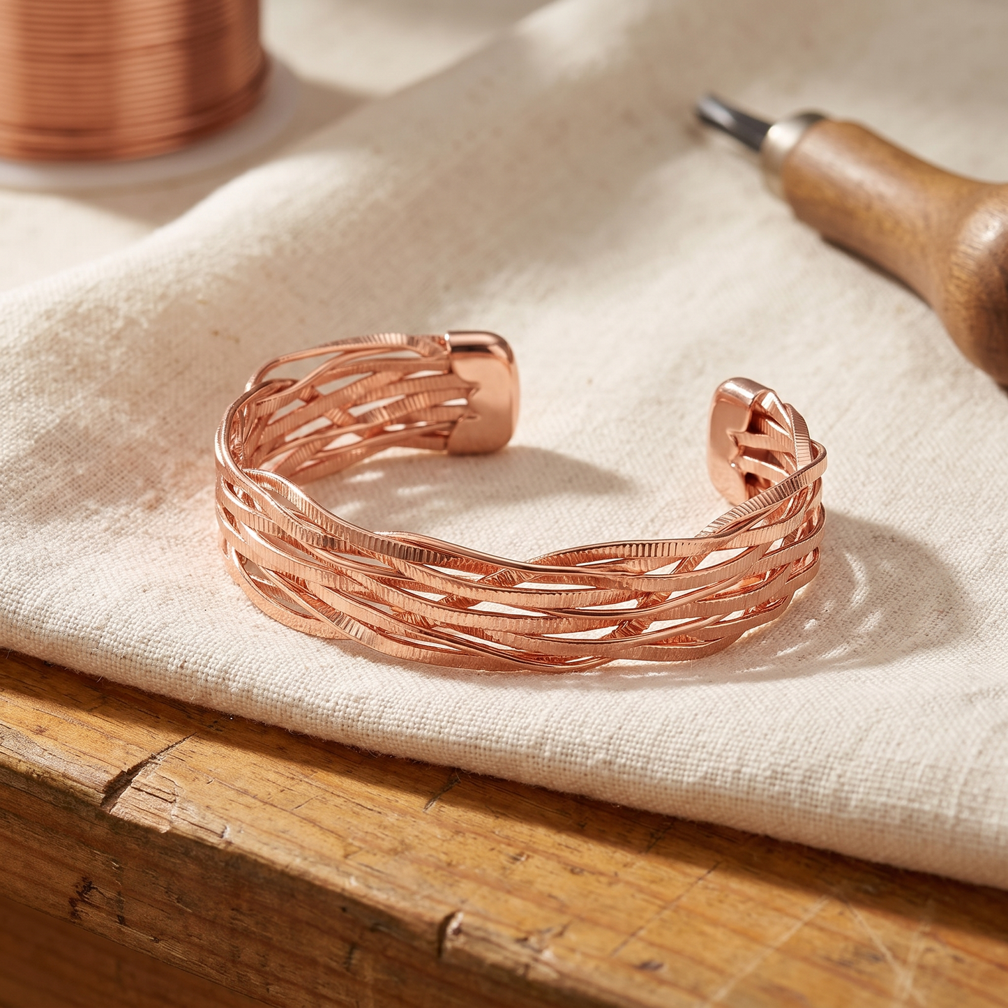 WISP | Hand-Woven Copper Cuff