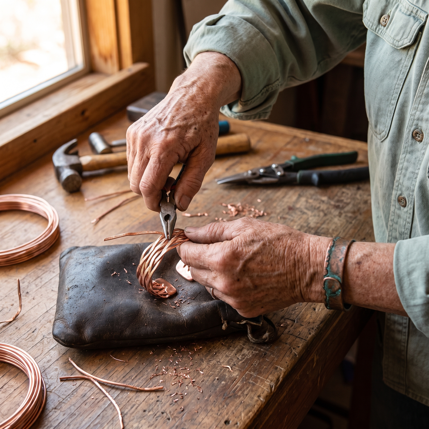 WISP | Hand-Woven Copper Cuff