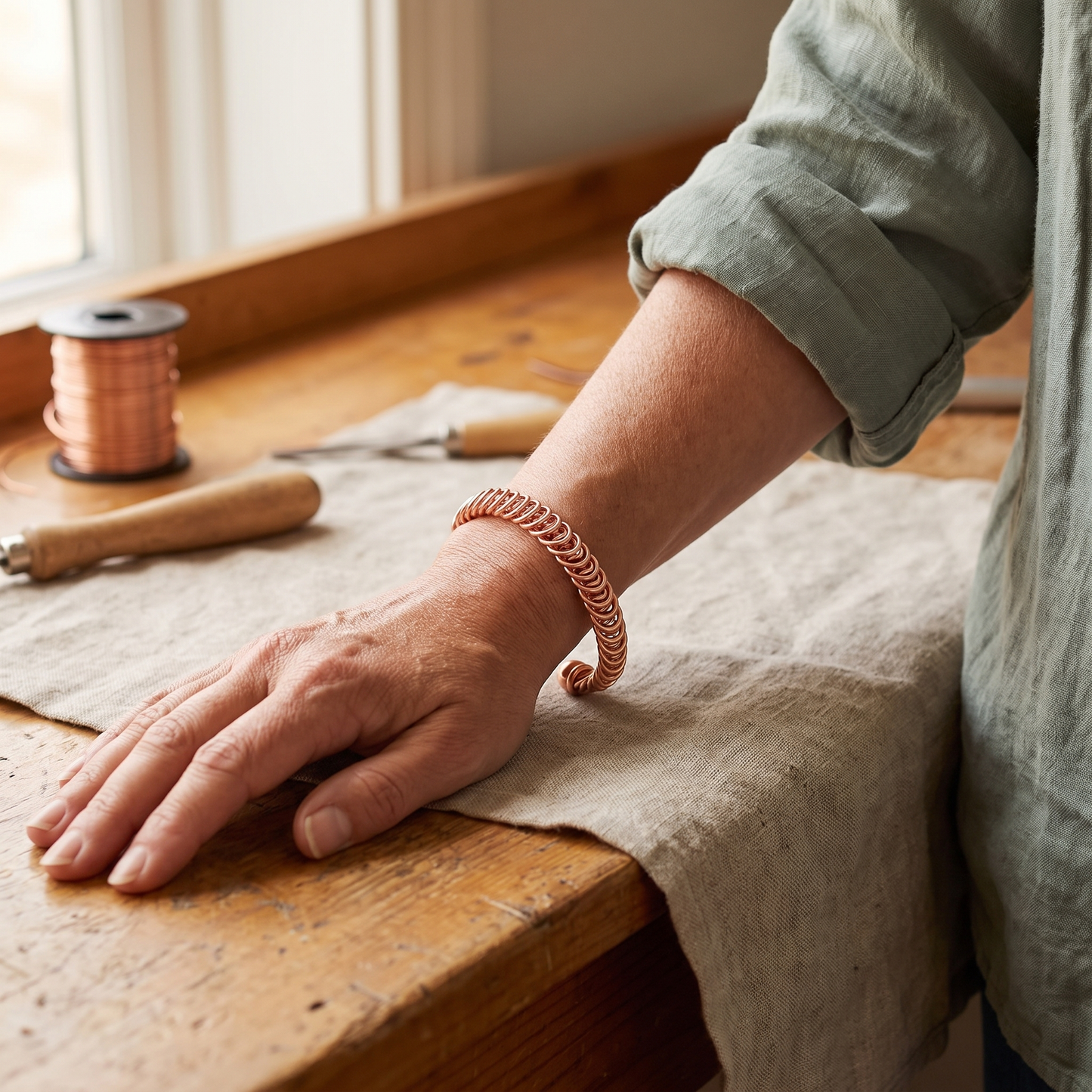 GUST | Hand-Coiled Copper Bracelet
