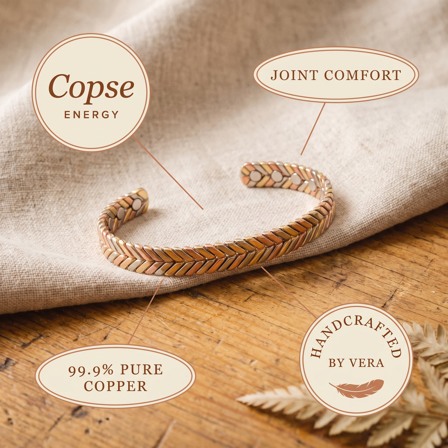 COPSE | Herringbone Weave Copper Bracelet