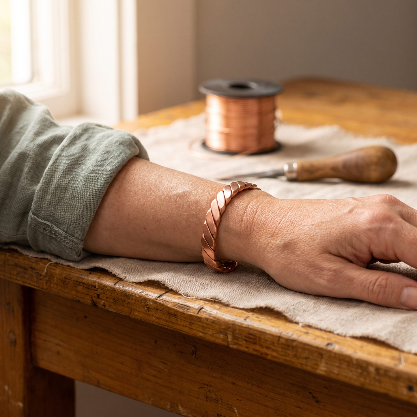 MOSS | Spiral Twist Copper Cuff