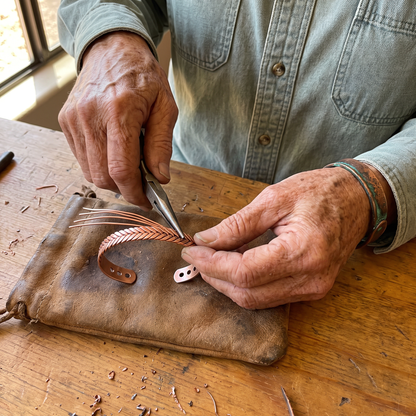 FURZE | Herringbone Weave Copper Bracelet