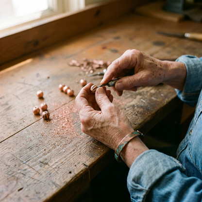 BARK | Acid-Etched Copper Bead Bracelet