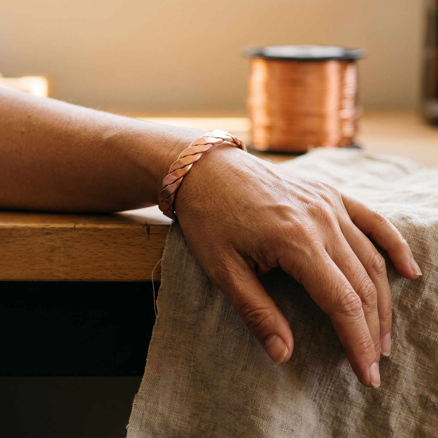 REED | Braided Copper Bracelet