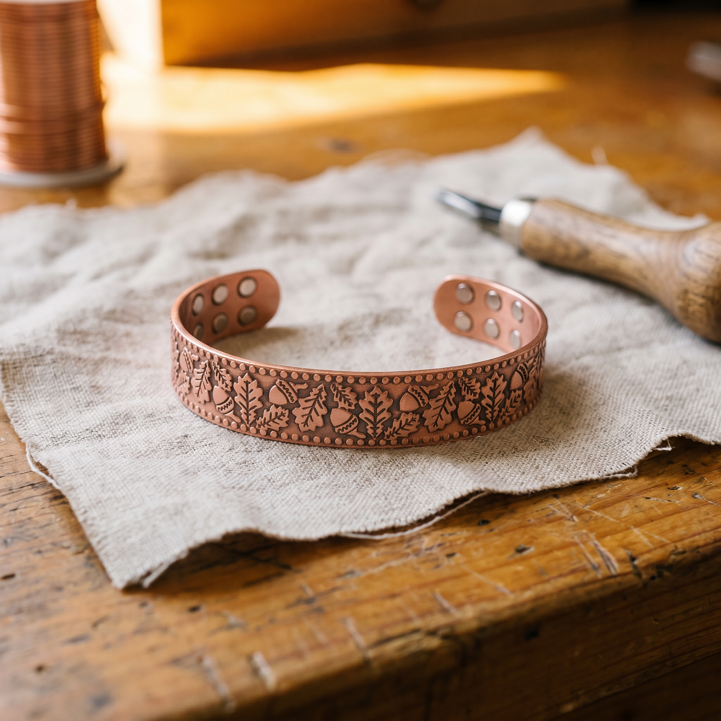 TIMBER | Leaf & Nut Copper Cuff