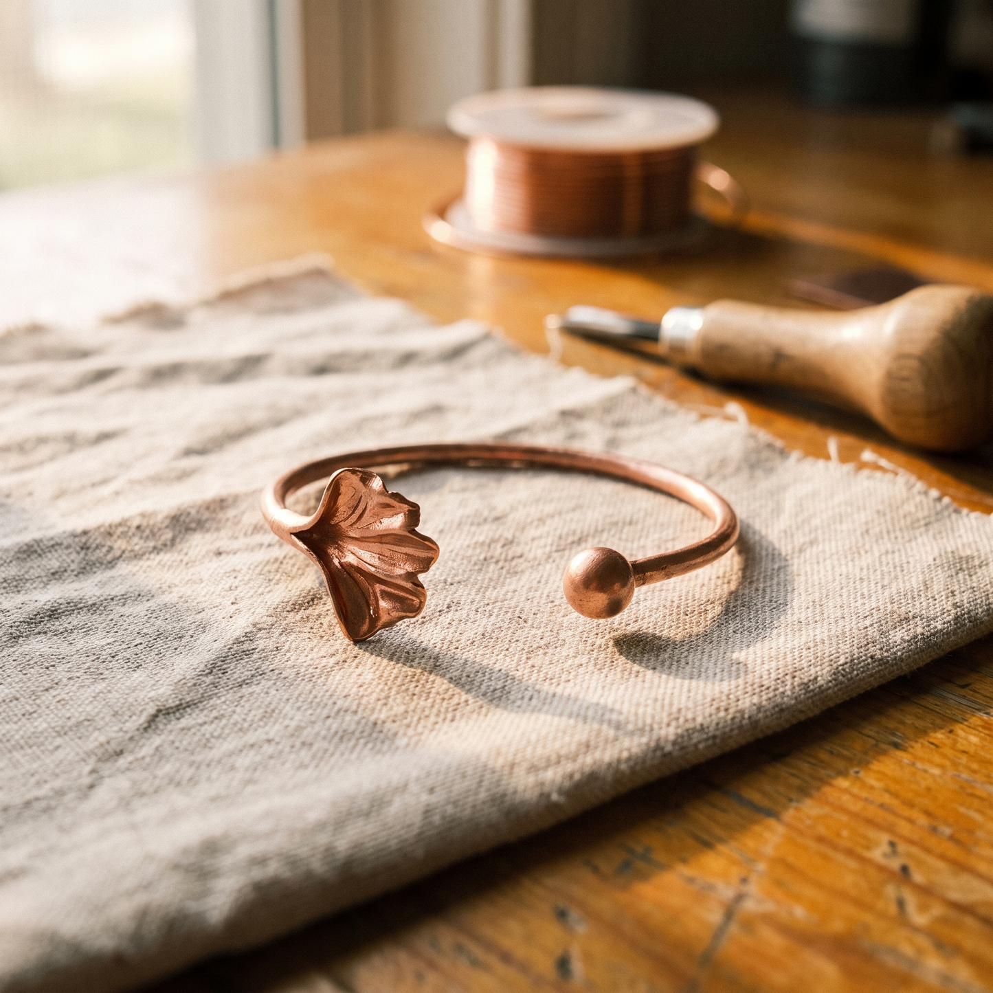 BLOOM | Hand-Formed Flower Copper Bracelet
