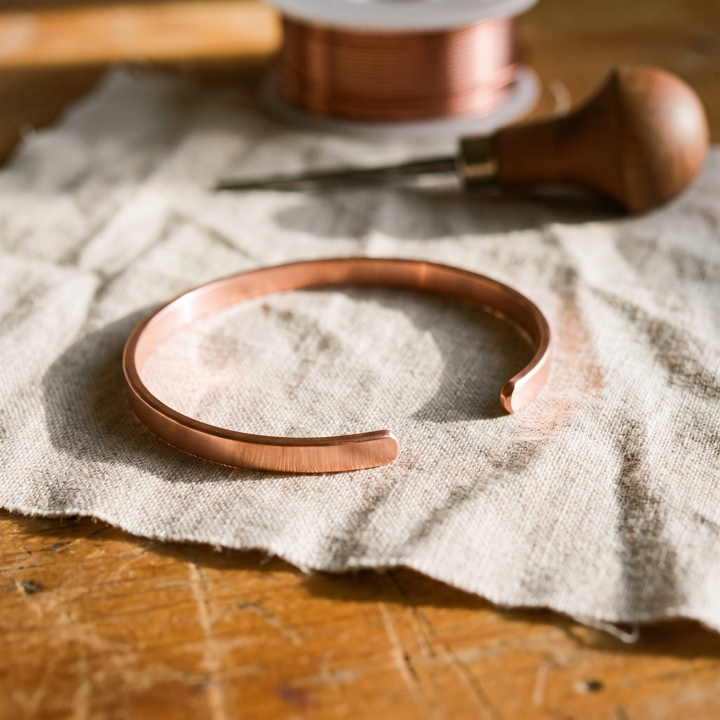 RIVER | Hand-Polished Copper Band