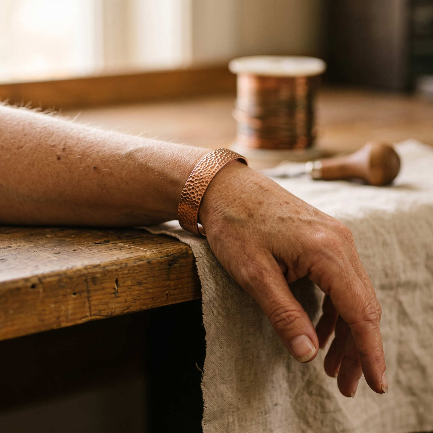STONE | Hammered Copper Bracelet